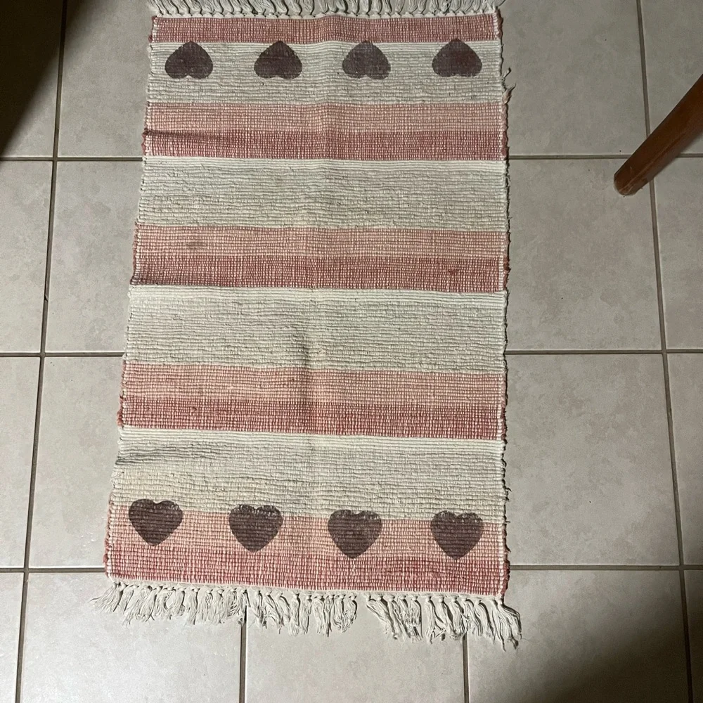 Small Heart shaped designs Area rug, Firm Price!